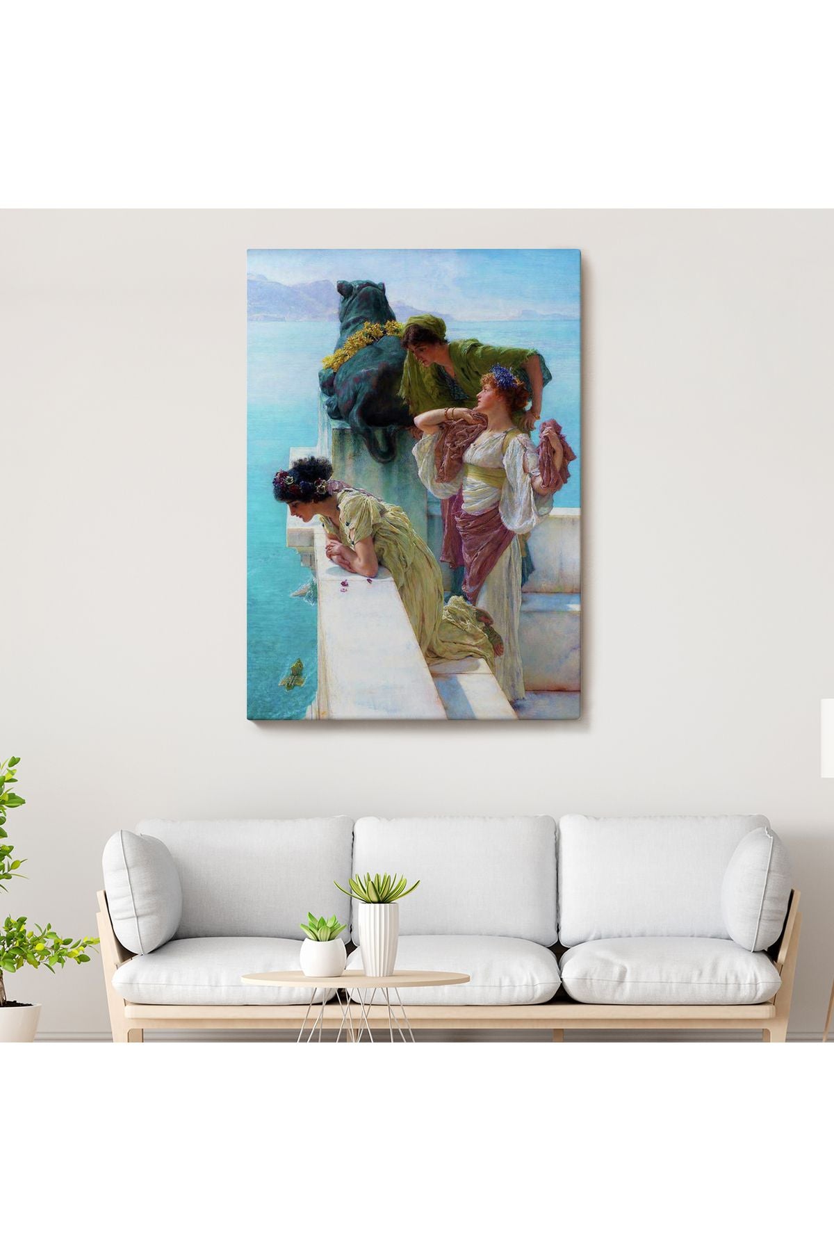 Dekoratif Kanvas Tablo, Duvar Tablosu-Denize Bakan Kızlar ve Yalıları 6037
