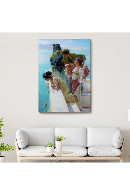 Dekoratif Kanvas Tablo, Duvar Tablosu-Denize Bakan Kızlar ve Yalıları 6037