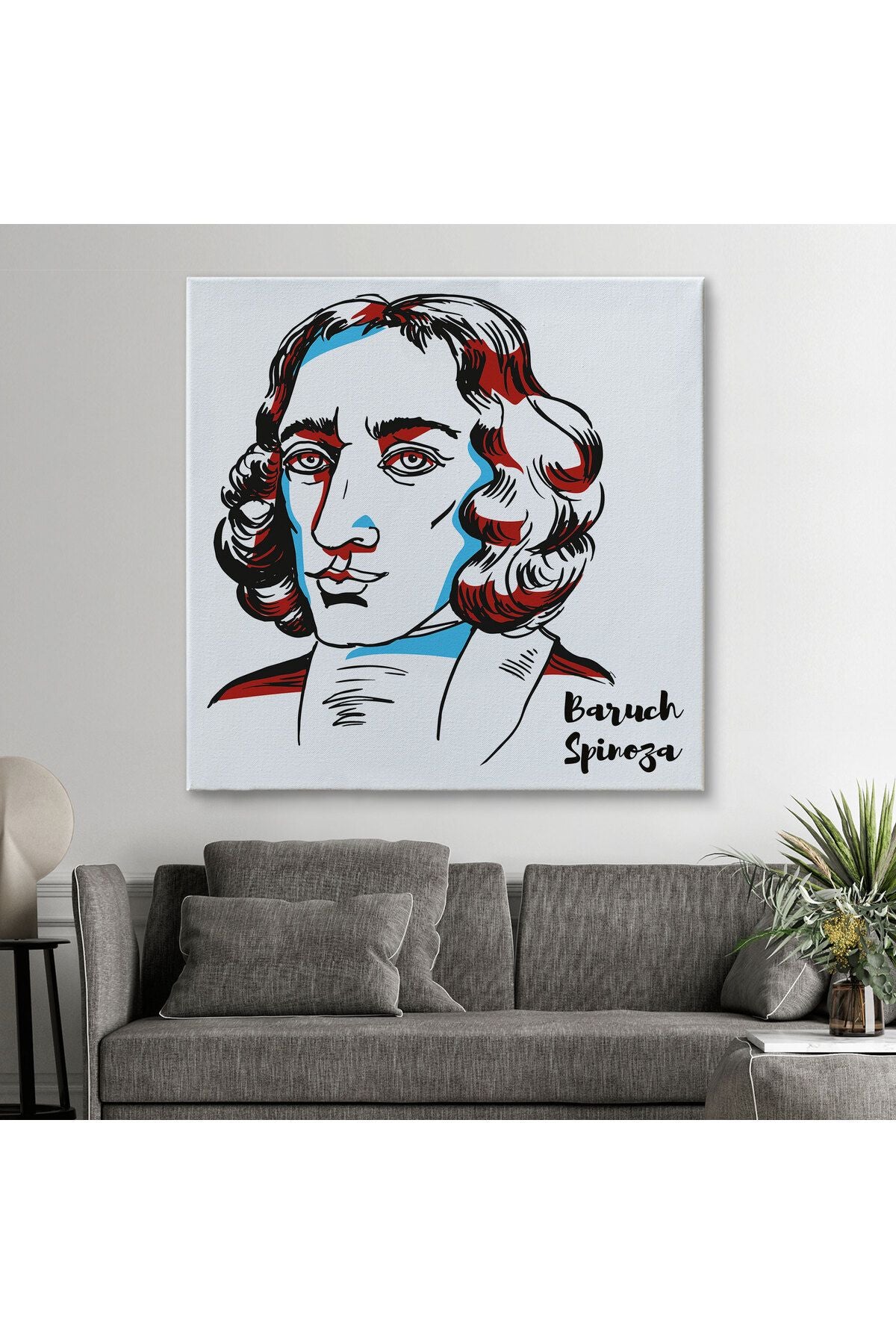 Özel Tasarım Baruch Spinoza Dekoratif Kanvas Tablo-5818
