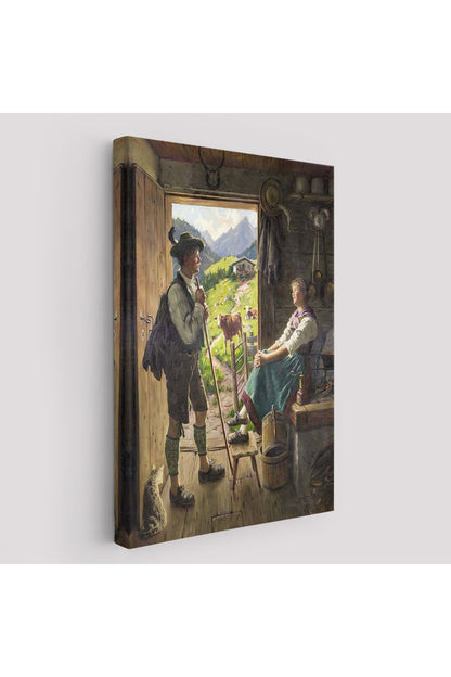 Isviçre Alplerindeki Aşıklar Dekoratif Duvar Tablosu-6164