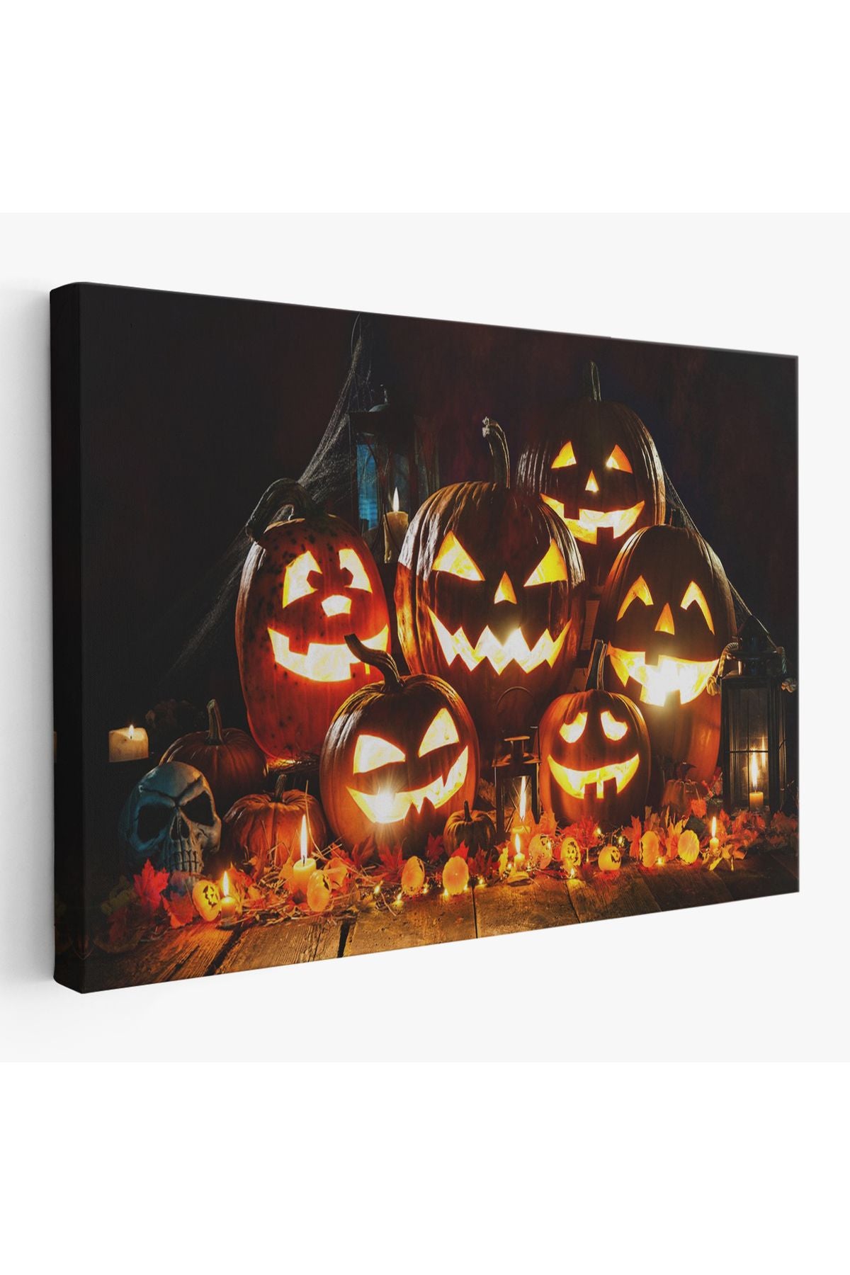 Cadılar Bayramı Korkunç Kabak Kanvas Dekoratif Duvar Tablosu-5203