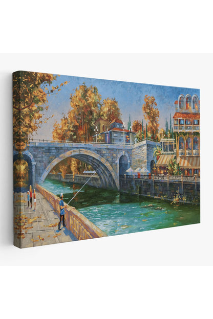 Soçhi Nehri Rusya Yağlıboya Görünüm Dekoratif Kanvas Duvar Tablosu-3605