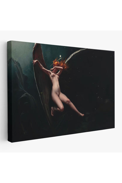 Yıldızlı Gökyüzü Altında Bir Peri Kanvas Tablo, Klasik Sanat Kanvas Tablo-5383