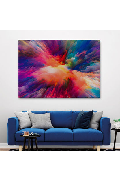 Yaratıcı Renkler Yağlıboya Görünüm Dekoratif Kanvas Duvar Tablosu-3521