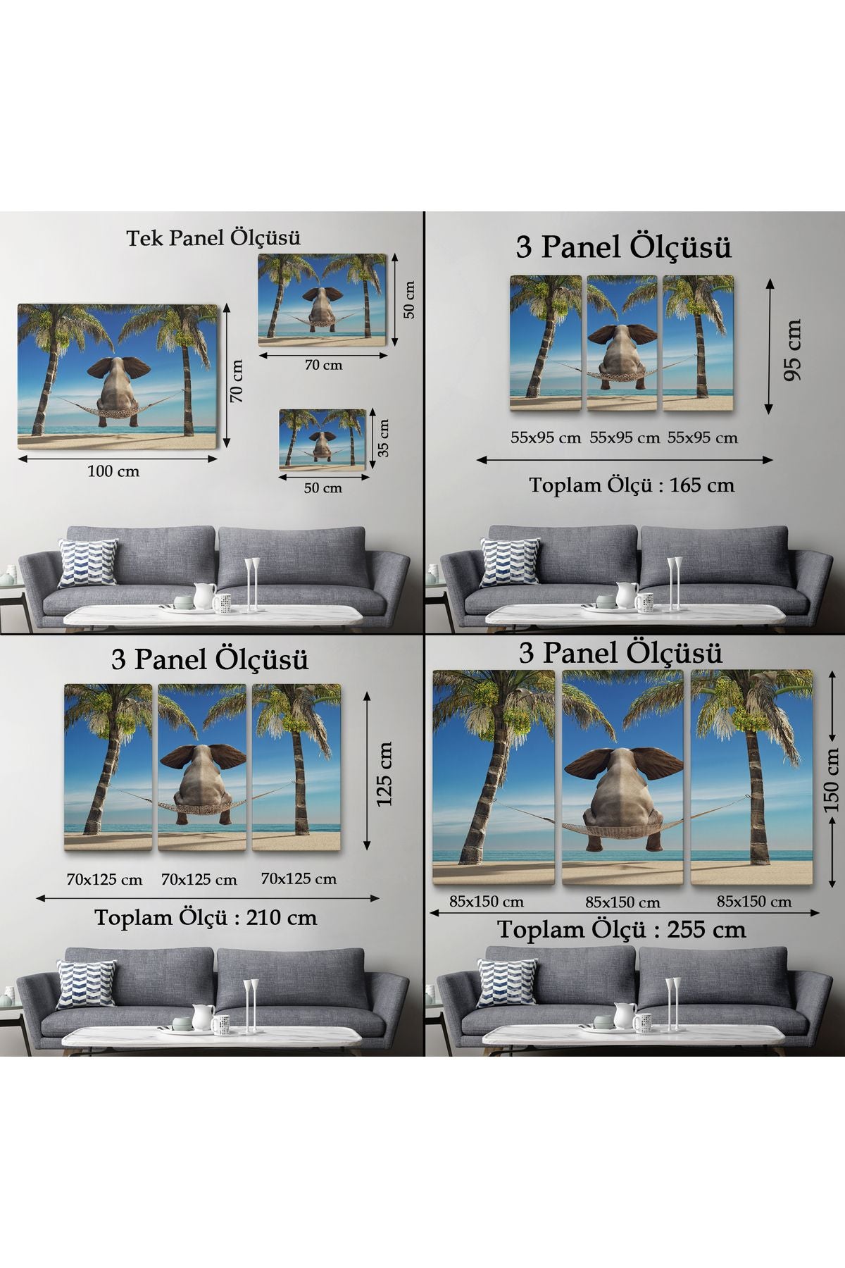 Kanvas Tablo, Duvar Dekoru, Fil, Hayvan Temalı 1141 BUNGKNV