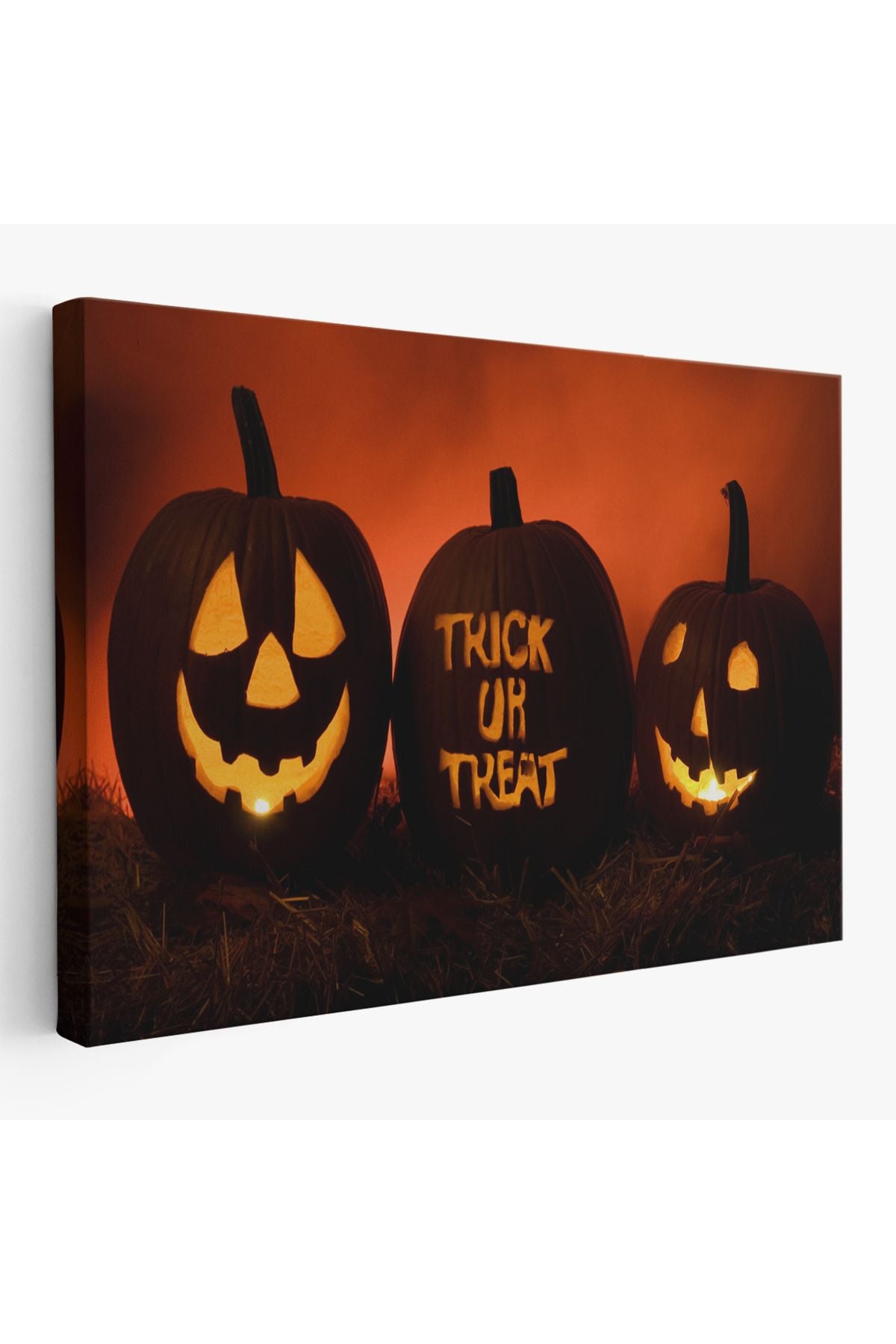 Cadılar Bayramı Korkunç Kabak Kanvas Dekoratif Duvar Tablosu-5201