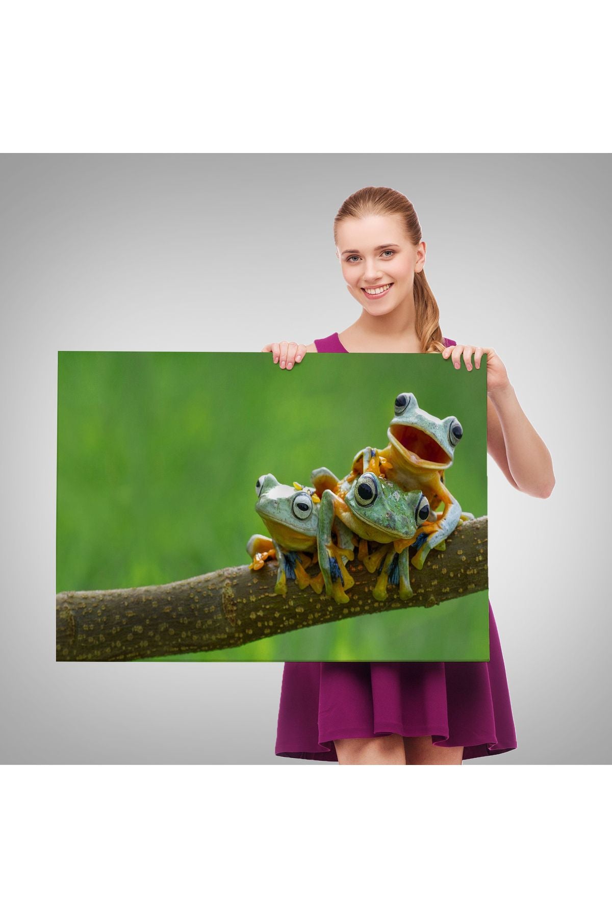 Küçük Kurbağalar Dekoratif Kanvas Tablo 1179