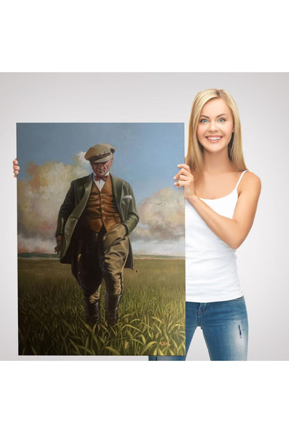 Tarlada Yürüyen Mustafa Kemal Atatürk Duvar Tablosu-6132