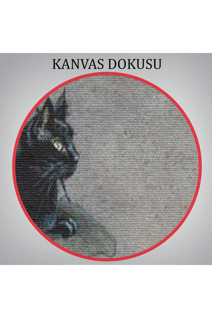 Tarla Farelerinin Üstünden Yarasaların Yardımı ile Uçan Kara Kedi Tablosu-6081