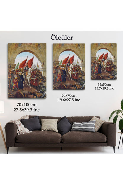 Fausto Zonaro Fatih Sultan Mehmet İstanbul'a Girerken Kanvas Tablo-5298