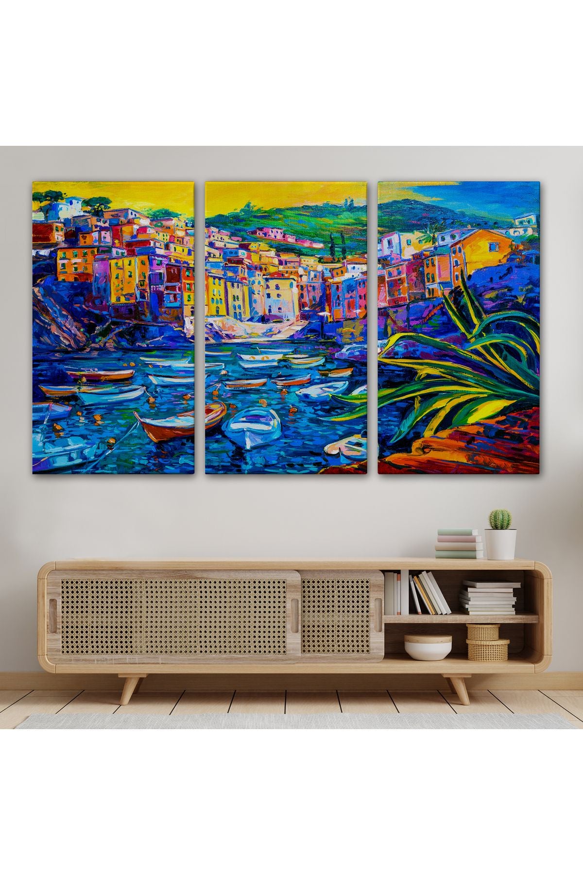 Sahilde TeknelerYağlıboya Görünüm Dekoratif Kanvas Duvar Tablosu-3462