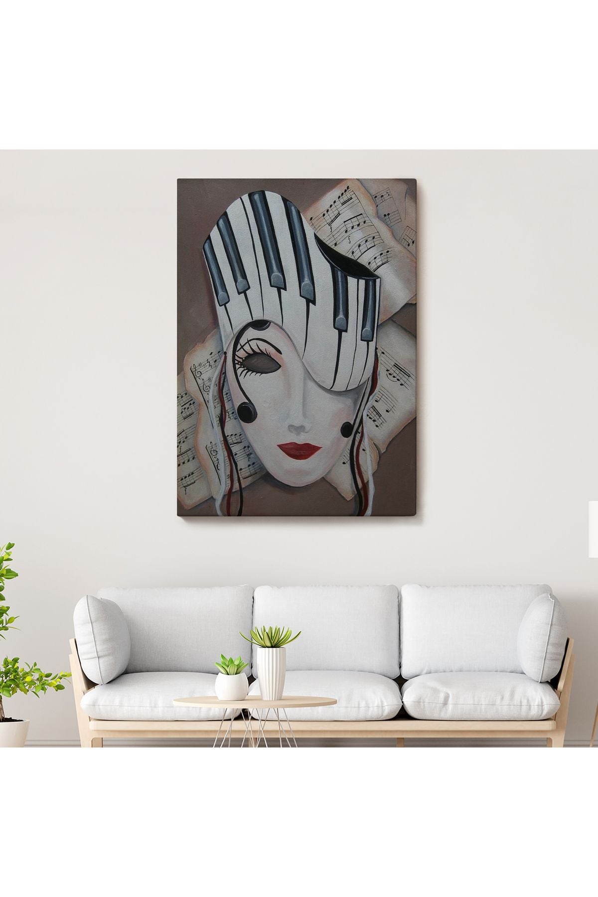 Müzik Notaları Ve Kadın Sürreal Tablosu-6489