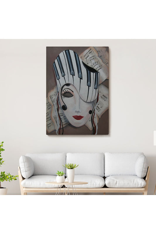 Müzik Notaları Ve Kadın Sürreal Tablosu-6489
