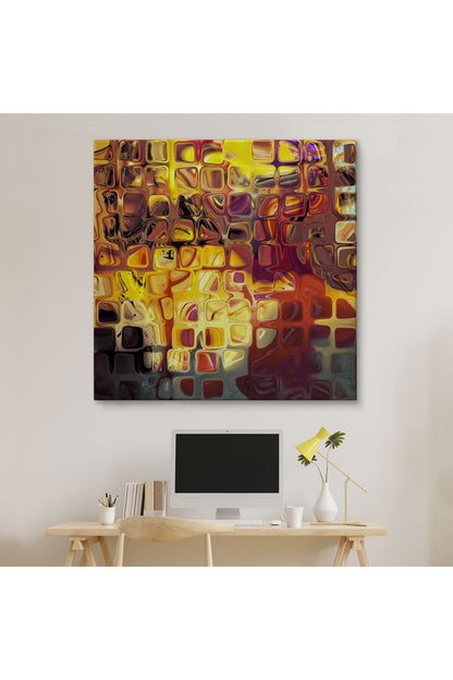 Sarı Buz Cam Kanvas Tablo-5884