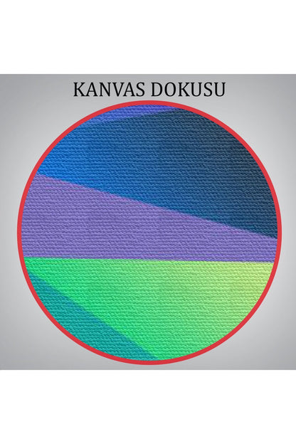 Renkli Geometrik Şekiller Çok Renkli Soyut Kanvas Tablo-5250
