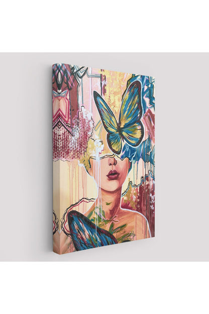 Renlki Sürreal Kadın Portresi Dekoratif Duvar Tablosu-6297