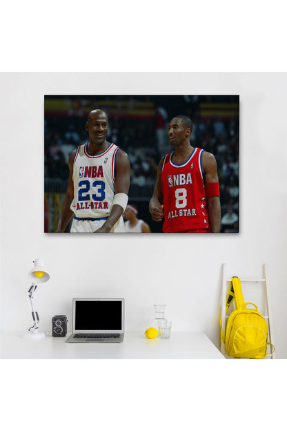 Michael Jordan ve Kobe Bryant Kanvas Tablo-5153