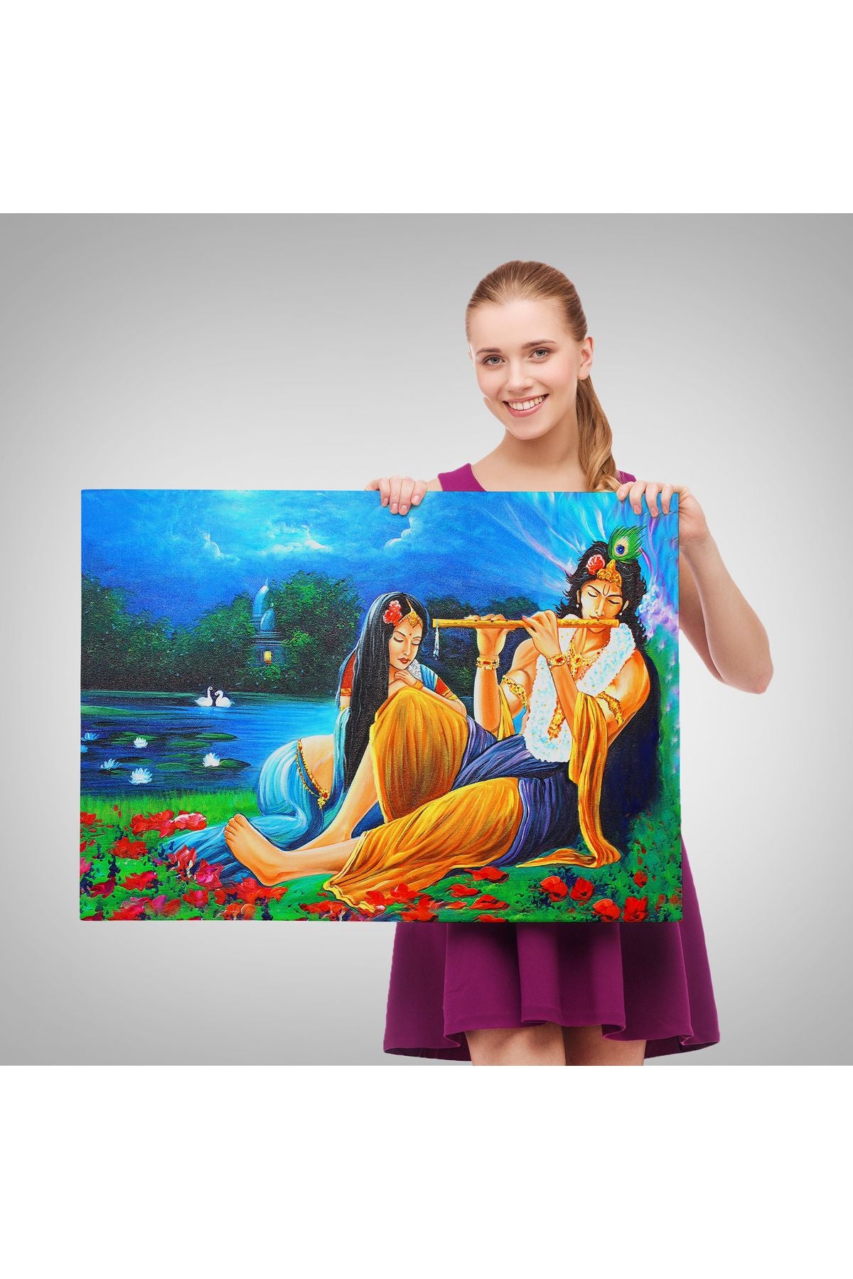 Hindistanlı Aşıklar Dekoratif Duvar tablosu-3472