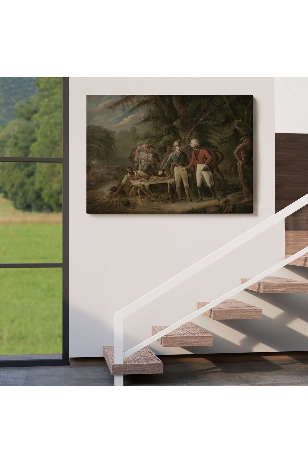 General Francis Marion Bir İngiliz Subayı Yemeğini Paylaşmaya Davet Eden Tablosu-6547