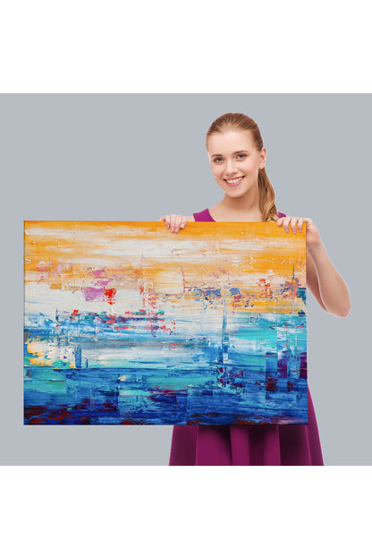 Soyut Yağlıboya Görünüm Dekoratif Kanvas Duvar Tablosu-3720