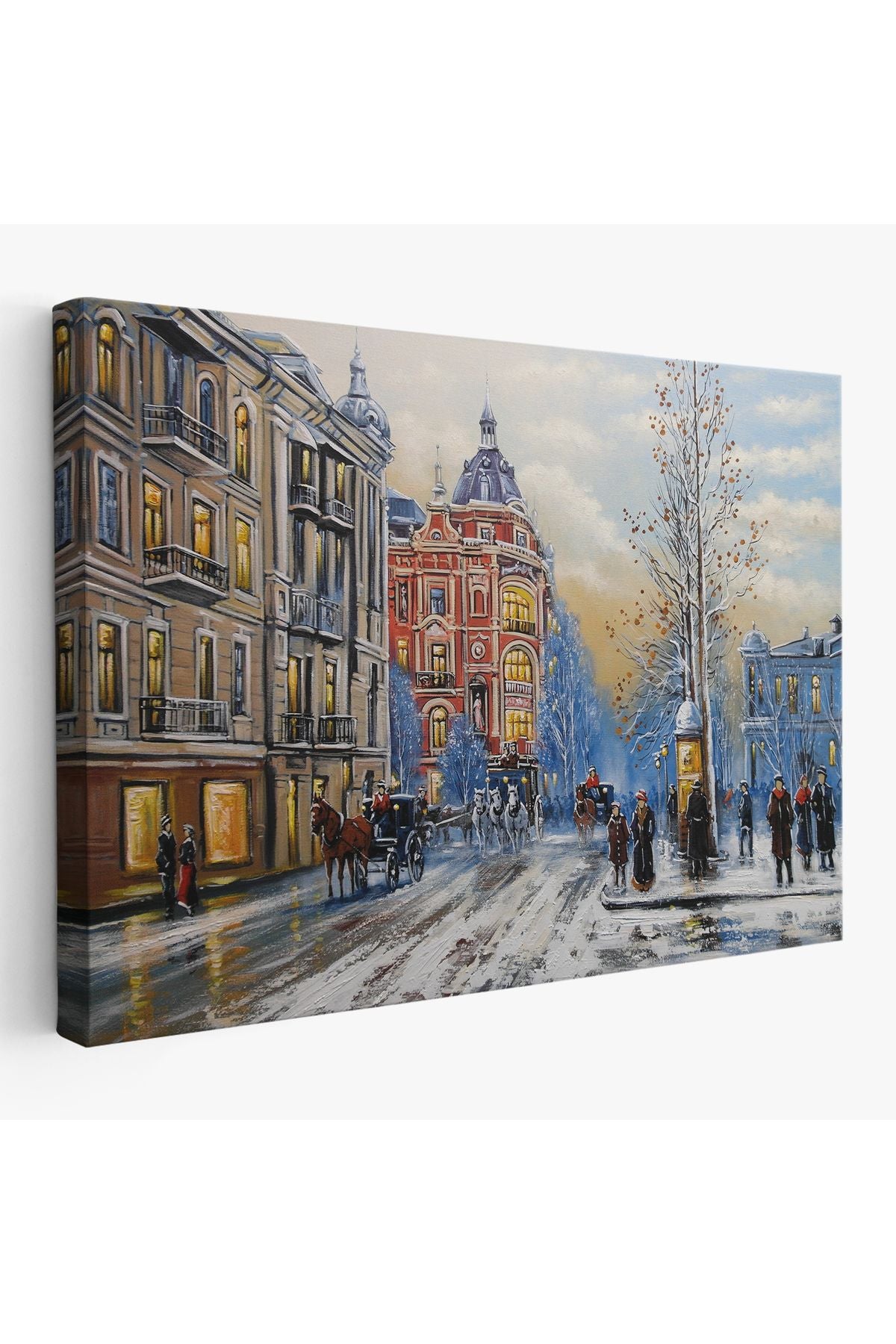 Ukrayna Kiev Eski Sokak Manzarası Dekoratif Duvar Tablosu-3695
