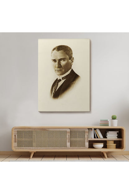 Atatürk Portre Tablosu Mustafa Kemal Atatürk Dikdörtgen Dekoratif Kanvas Tablo-CI-59
