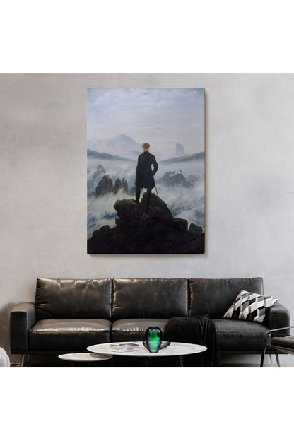 Caspar David Friedrich'in Sis Denizinin Üstündeki Gezgin İsimli Eseri Kanvas Tablo-5121