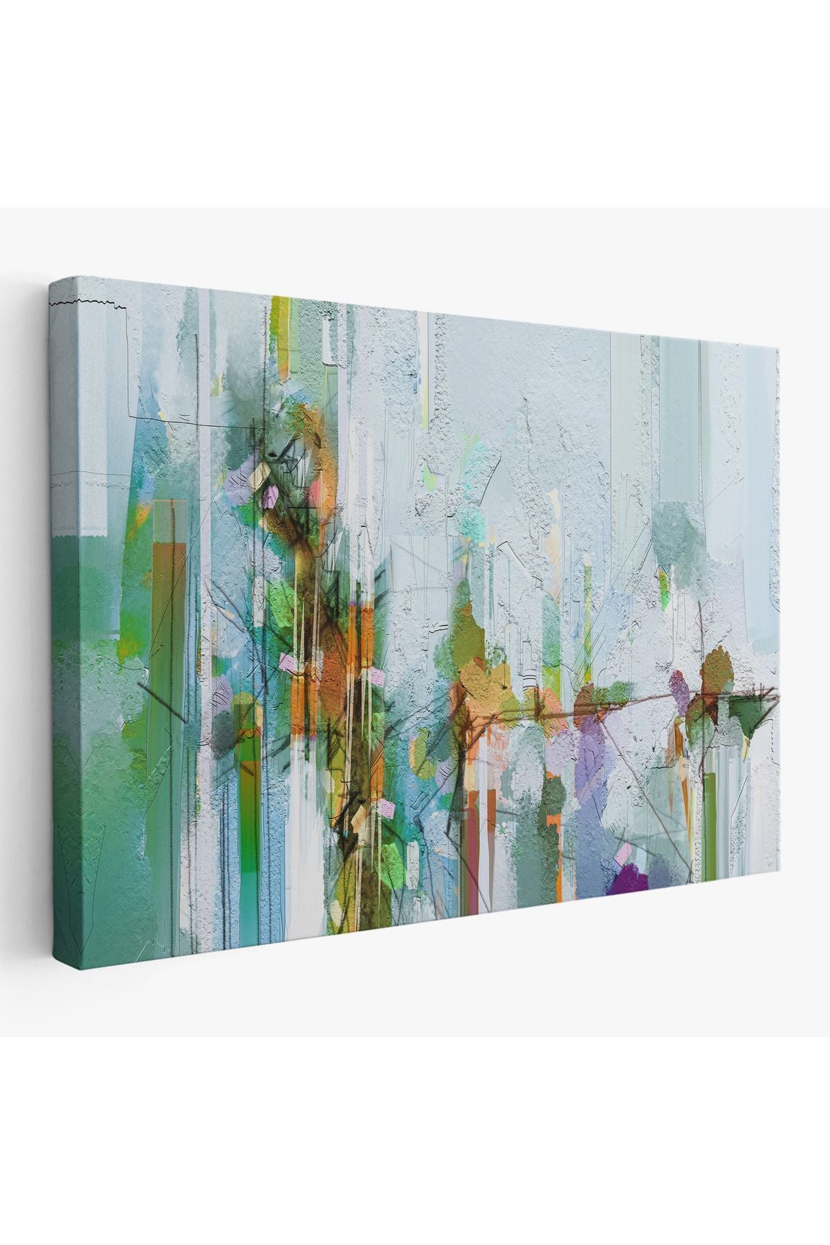 Modern Soyut Tarz Çiçekler Yağlıboya Görünüm Dekoratif Kanvas Duvar Tablosu-3709
