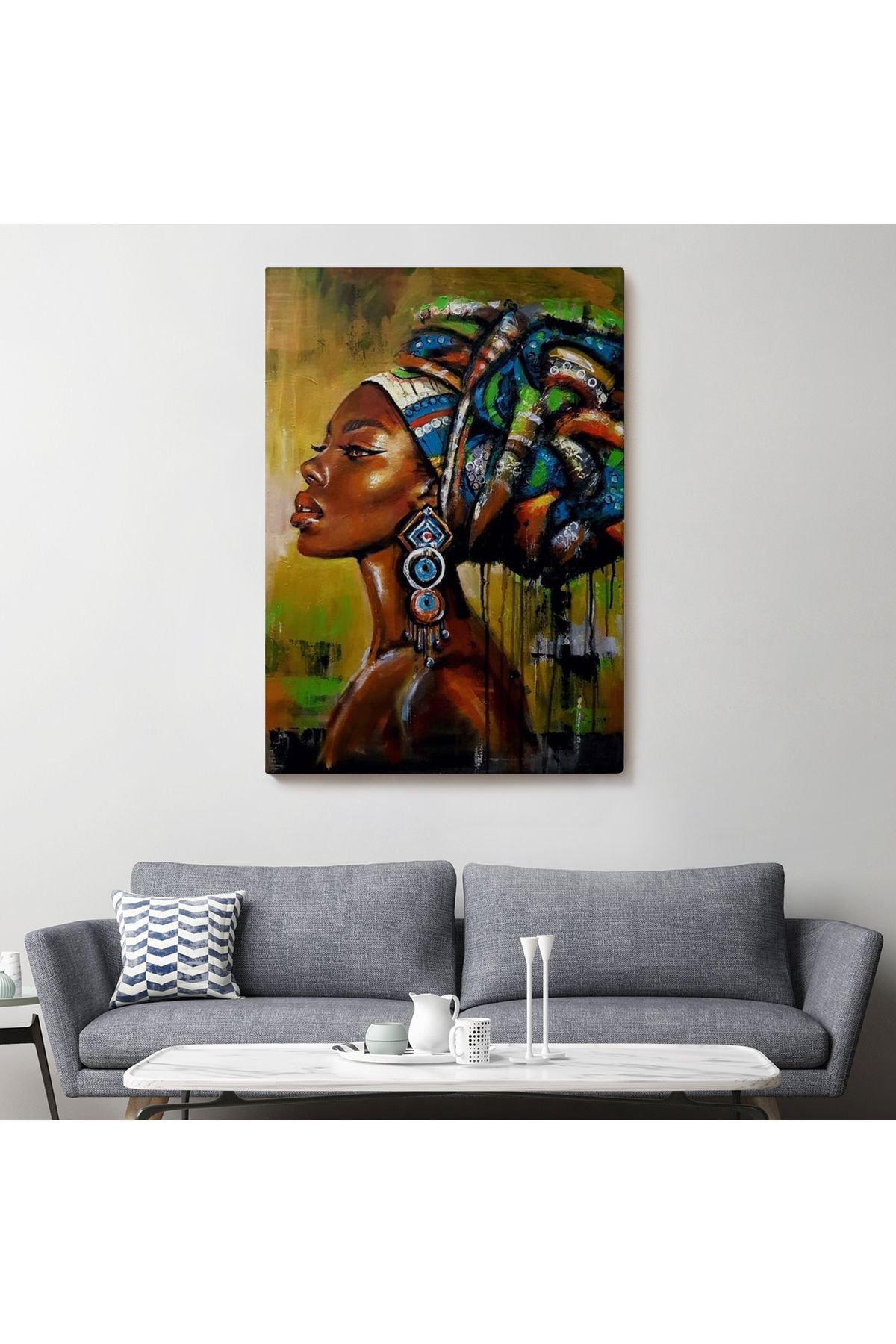 mstseri001 Siyah Kadın Kanvas Tablo, Afrikalı Kadın Kanvas Tablo-5221