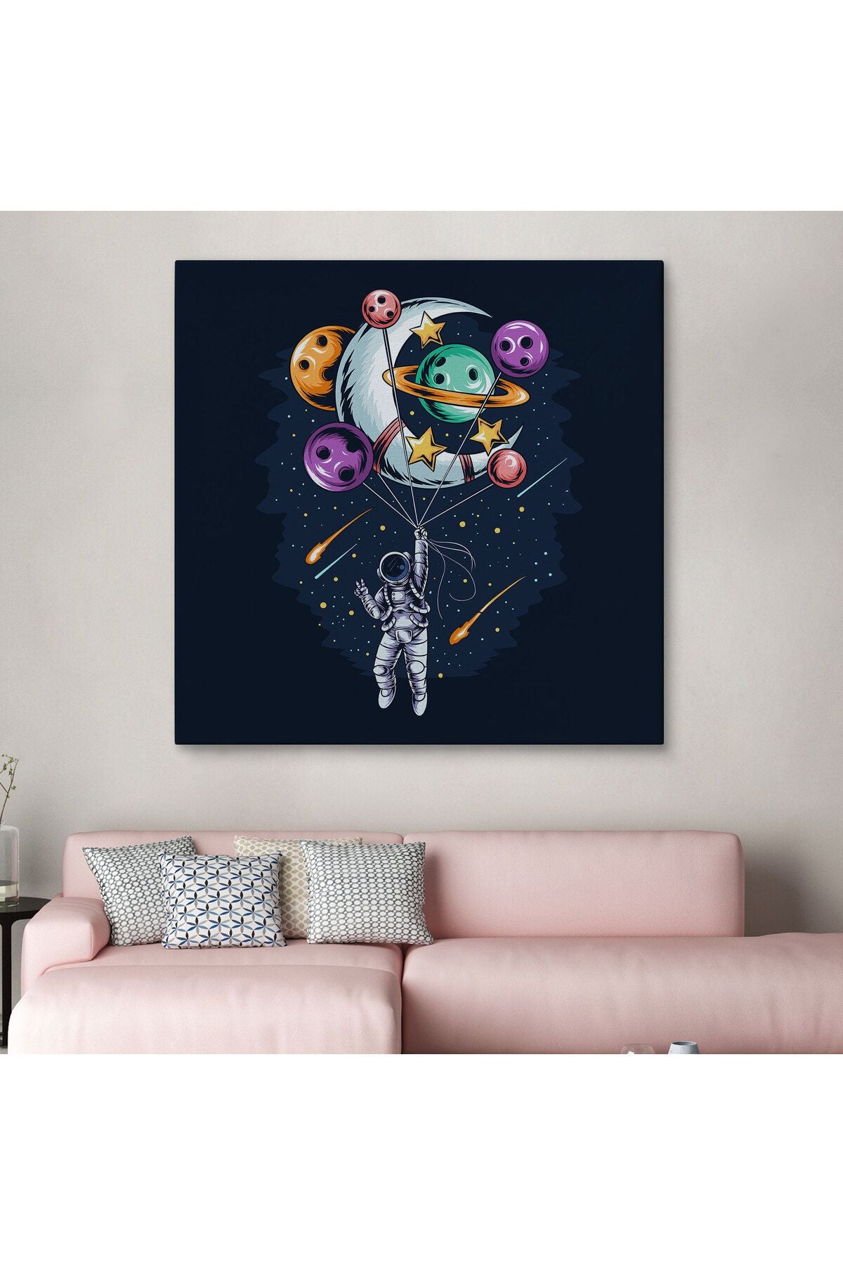 Ay ve Gezegenler İle Uçan Astronot Tablo-5097