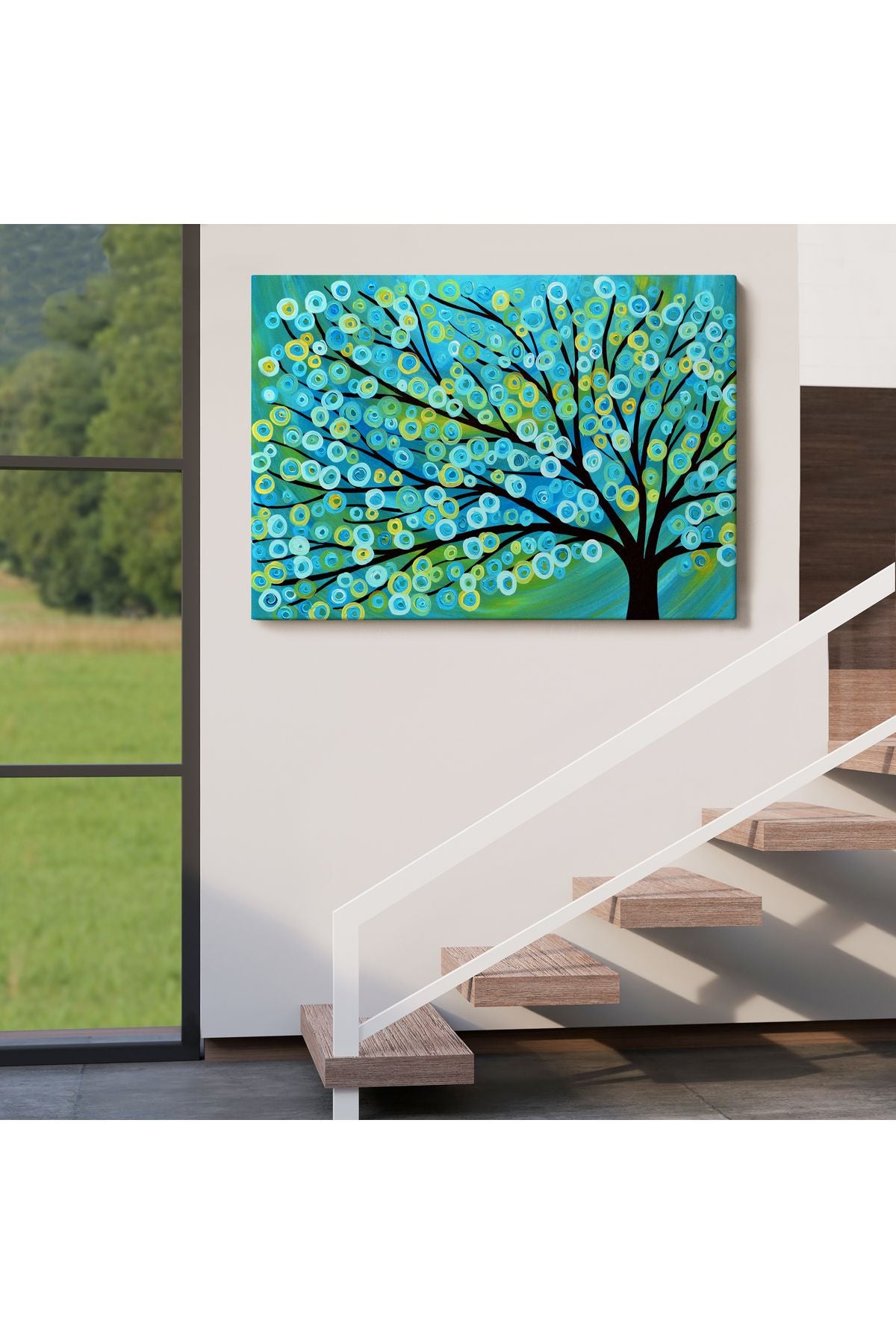 Sürreal Ağaçtaki Renkler Senfonisi Tablosu-6628