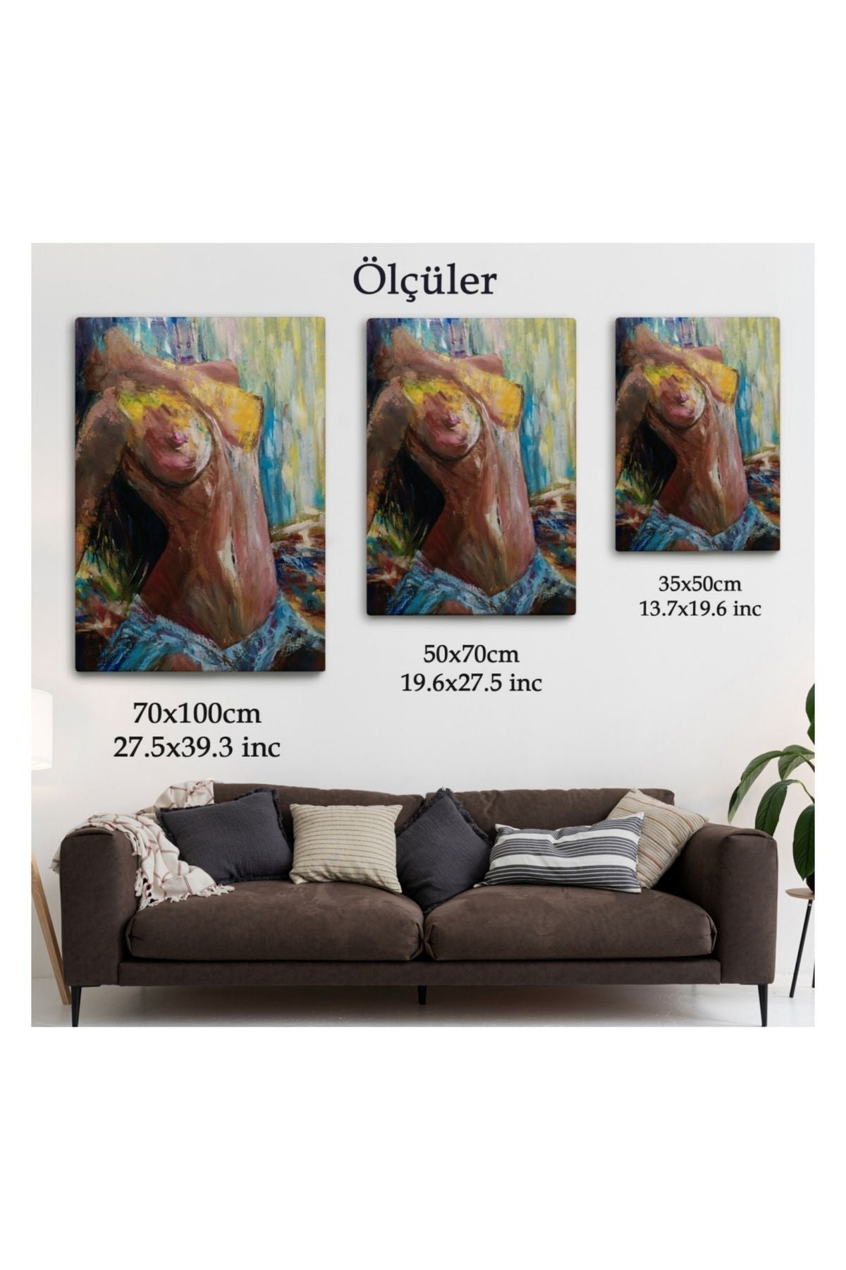 Dekoratif Kanvas Tablo, Duvar Tablosu-Seksi Çıplak Kadın 6141