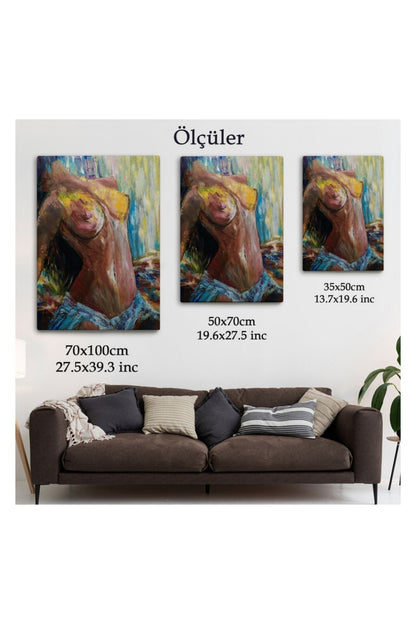 Dekoratif Kanvas Tablo, Duvar Tablosu-Seksi Çıplak Kadın 6141