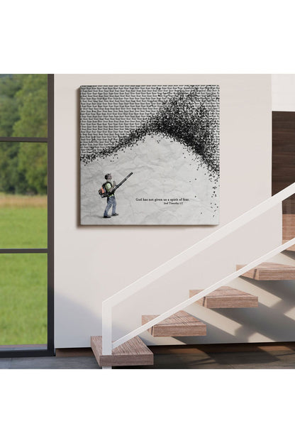 Tanrı Bize Korku Ruhu Vermedi Kanvas Tablo-5324