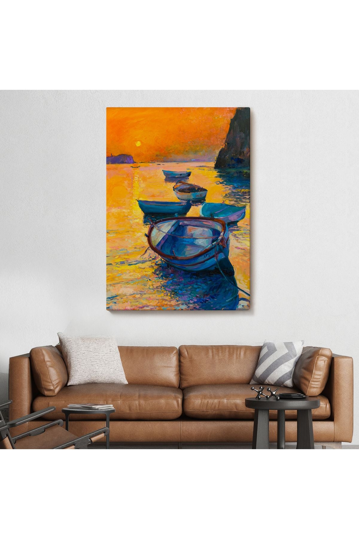 Denizde Gün Batımı Manzarası Duvar Tablosu-5983