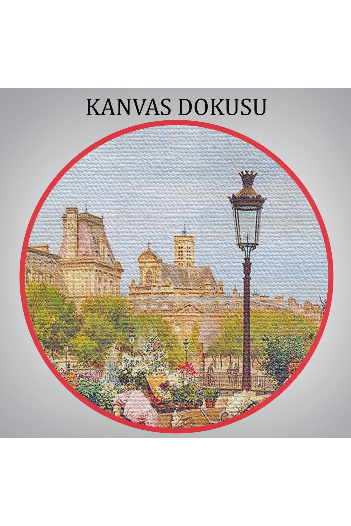 Pariste Ortaçağ Çiçek Pazarı Tablosu-6624