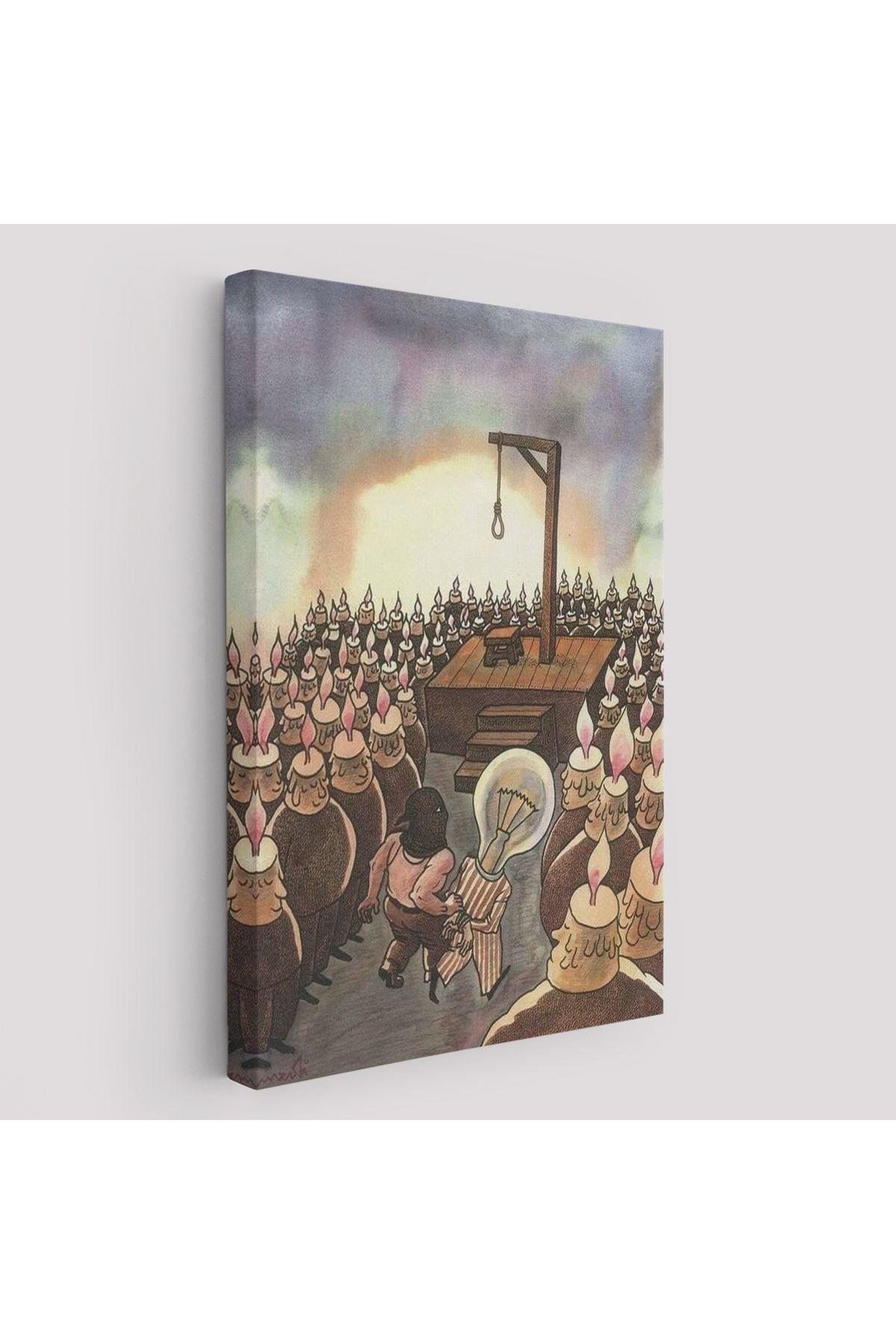 HG Kafası Farklı Çalışanın Kafası Gider Sürreal Tablo-6041