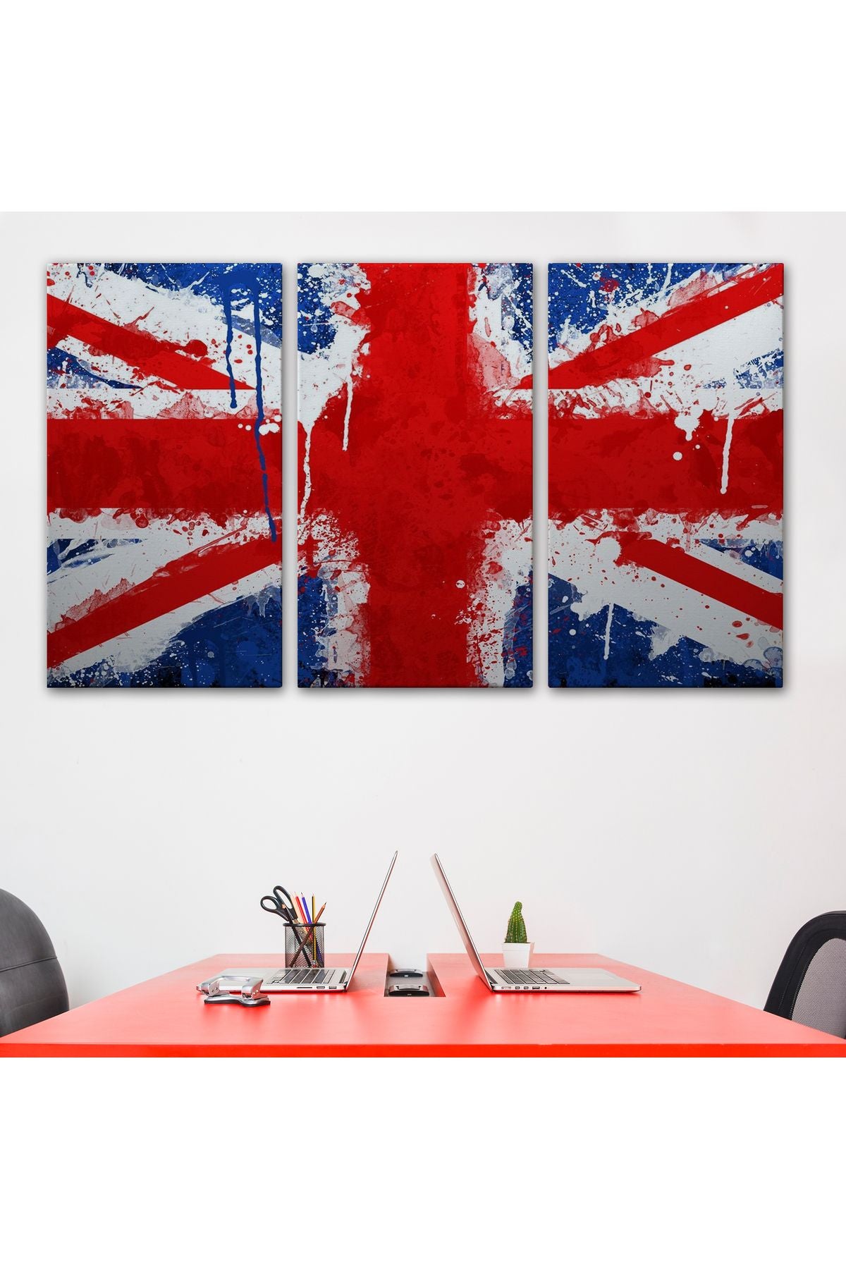 İngiltere Bayrağı Duvar Sanatı Kanvas Tablo, Ev ve Ofis Dekoru-5401