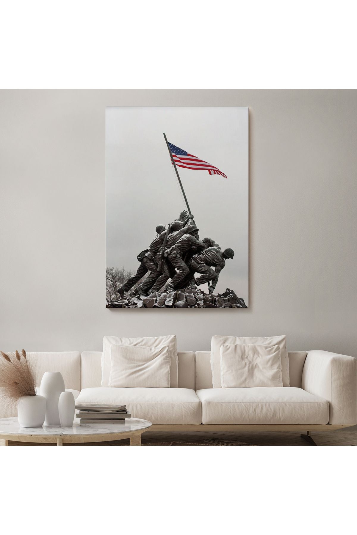 Amerika Bayrağı Diken Askerler Dekoratif Duvar Tablosu-6228