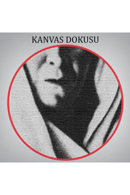 Atatürk Portre Tablosu Mustafa Kemal Atatürk Dikdörtgen Dekoratif Kanvas Tablo-FL-136