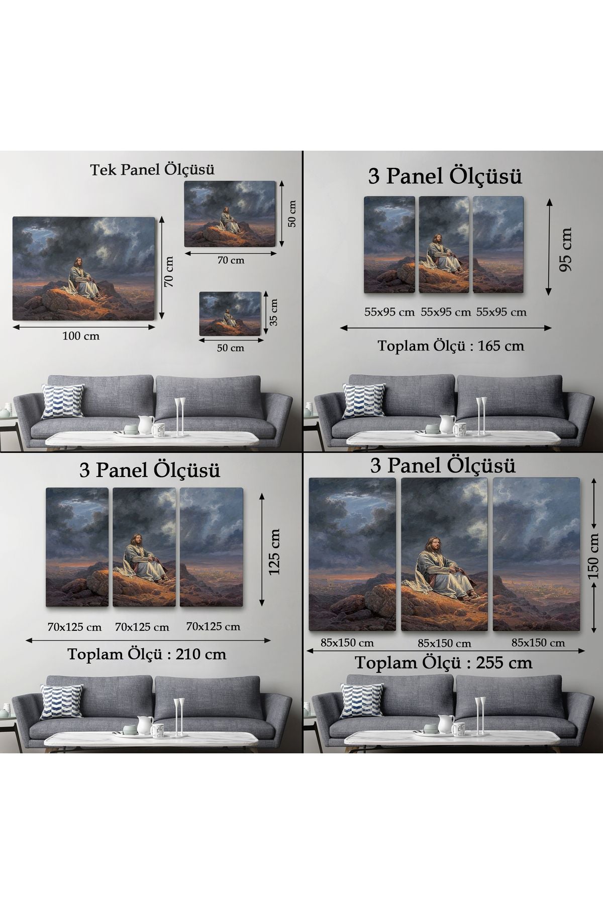 SZ KVS1-Dekoratif Duvar Tablosu-İsa Mesih Jesus Christ Kanvas Tablo 6540