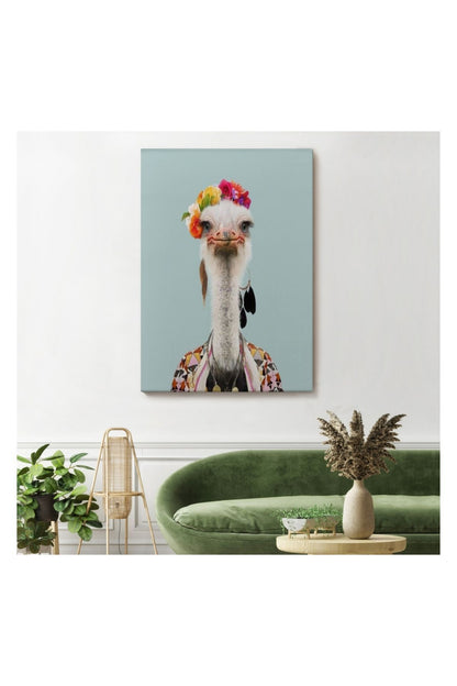 Kanvas Tablo, Duvar Dekoru, İnsan Görünümlü Deve Kuşu 6286 BUNGKNV