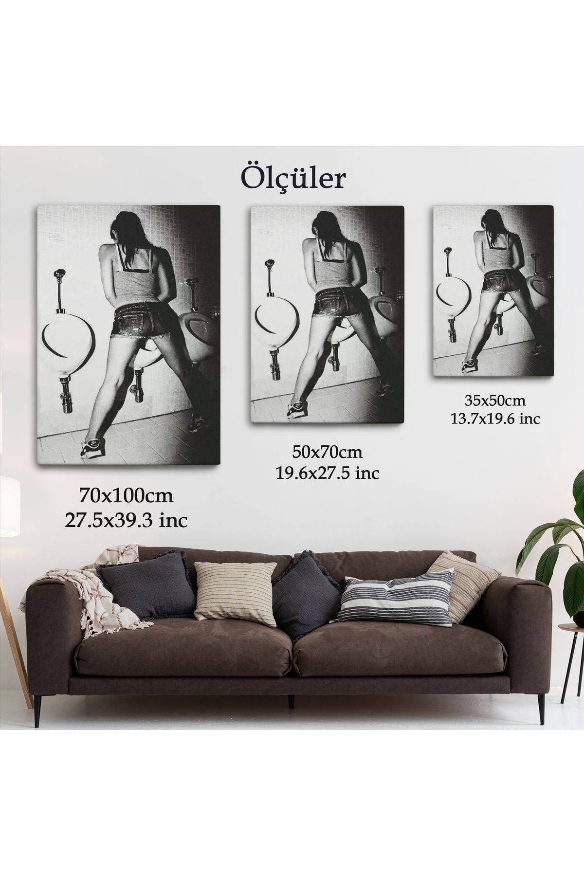 Pisuvara İşeyen Kadın Duvar Tablosu-6093