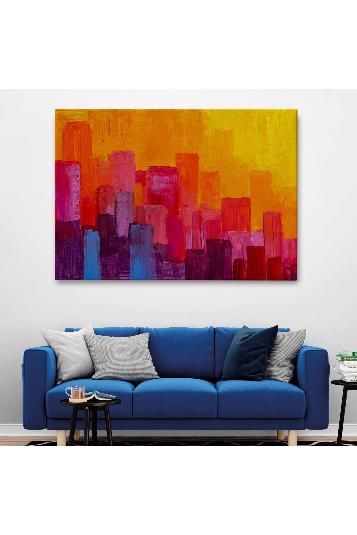 Renkli Şehir Silüeti Duvar Tablosu-1223