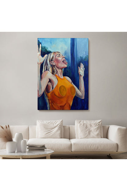 Camı Yalayan Kadın Kanvas Tablosu-5130