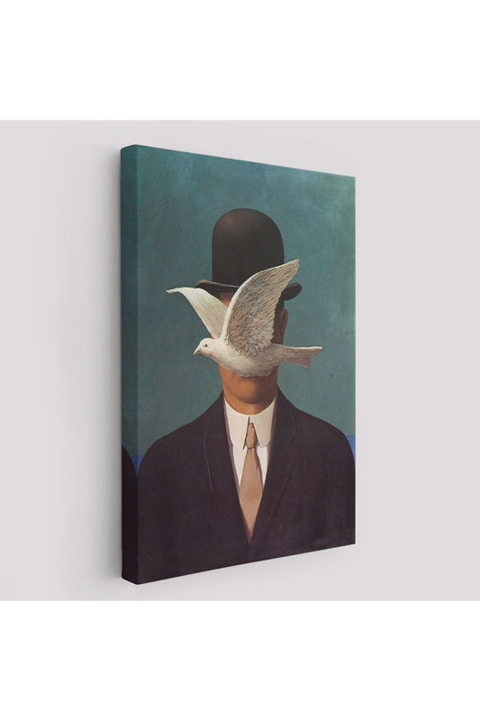 SZ KVS1-Dekoratif Duvar Tablosu-Melon Şapkalı Adam Rene Magritte Kanvas Tablo 6210