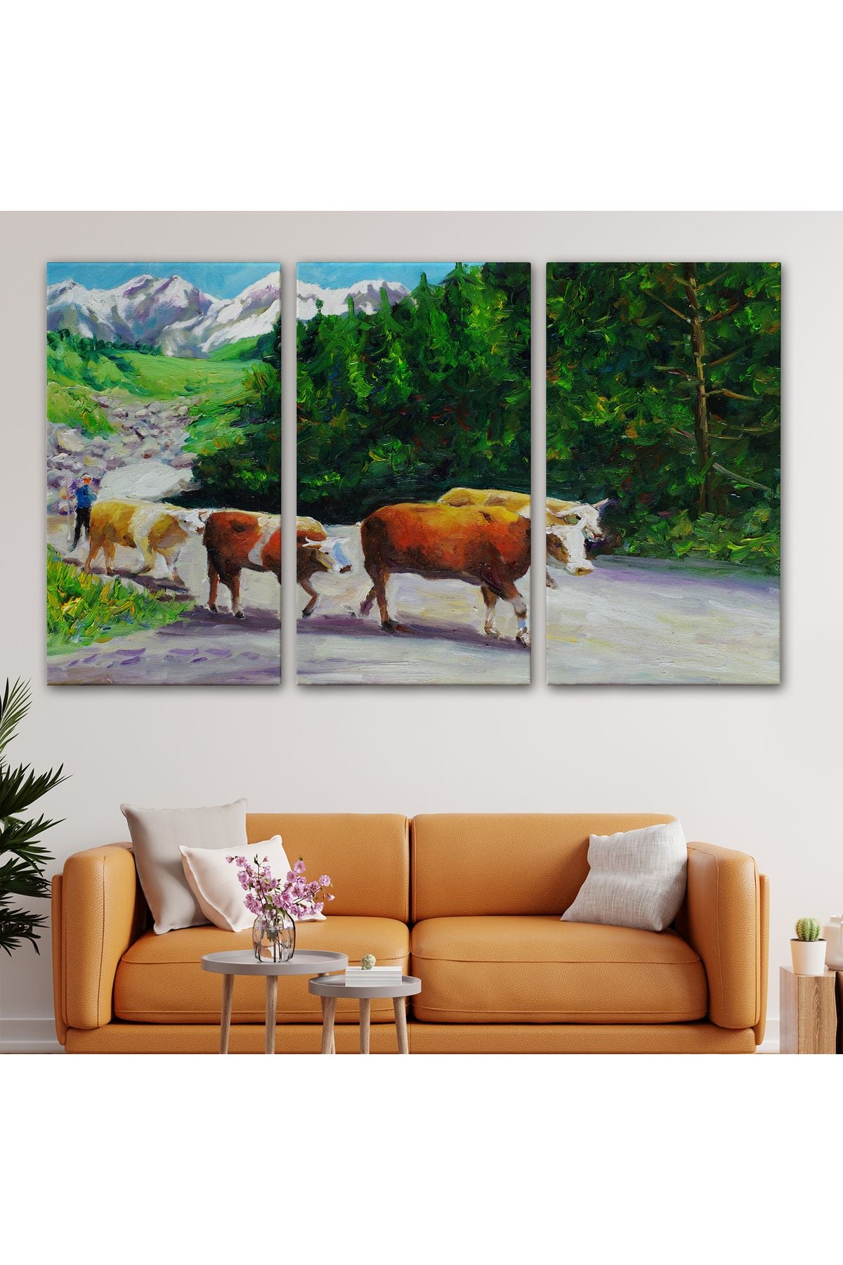 Otlayan Boğa Kanvas Duvar Tablosu-1183