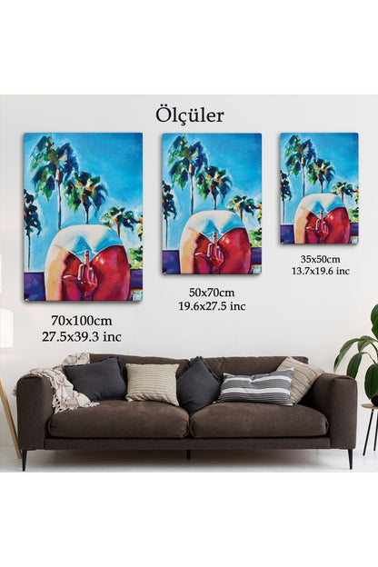 Bacaklarının Arasından Orta Parmak İşareti Yapan Kadın Tablosu-6082