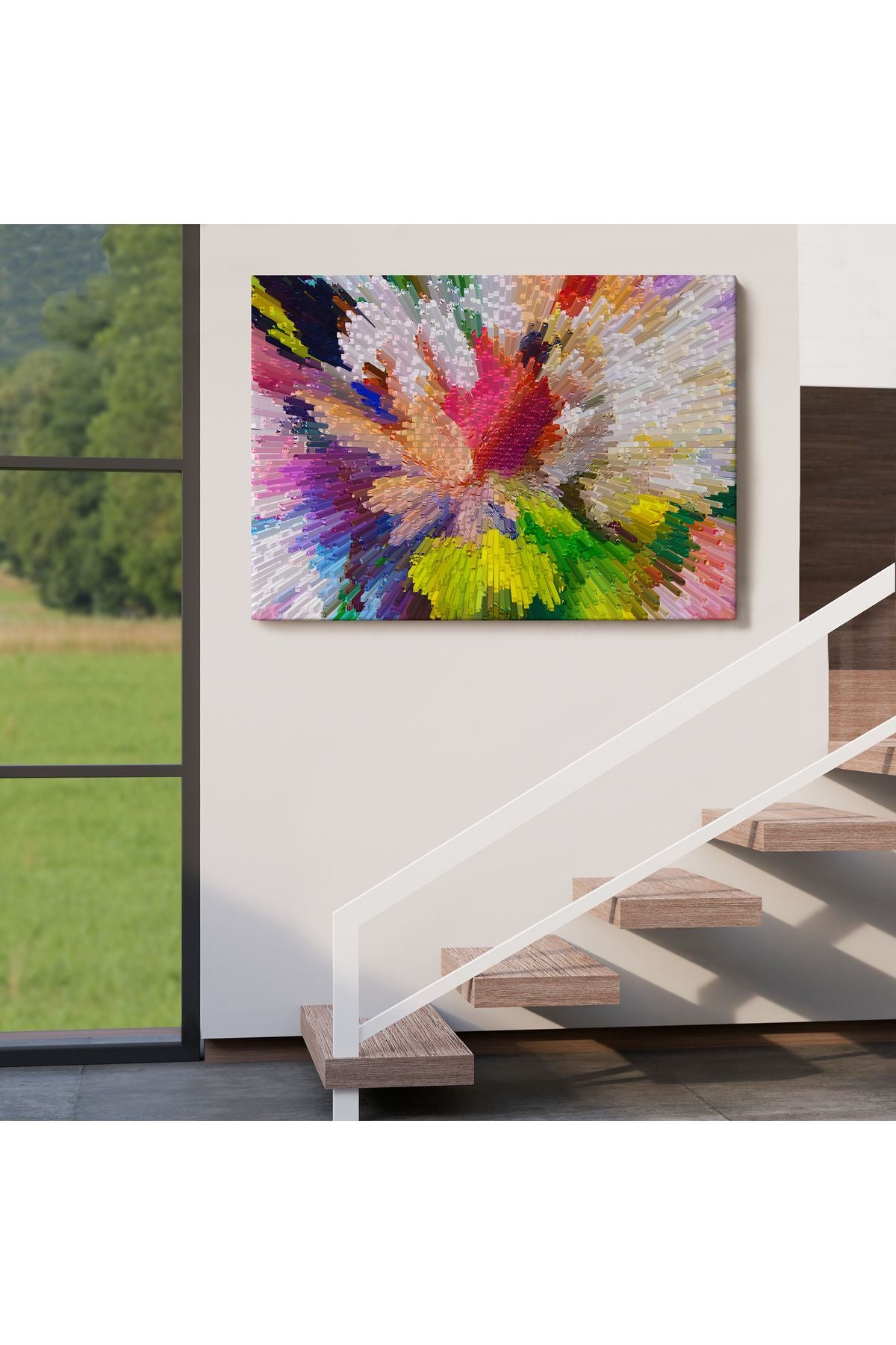 Soyut Sanatsal Yağlıboya Görünüm Dekoratif Kanvas Duvar Tablosu-3565