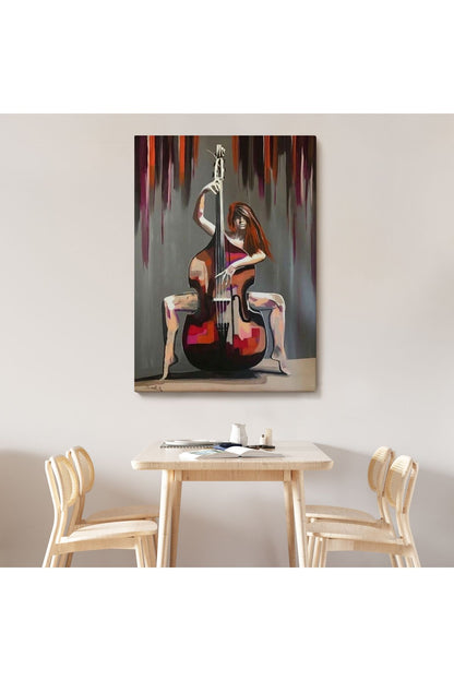 Dekoratif Kanvas Tablo, Duvar Tablosu-Çello Virtüözü Kadın 6167